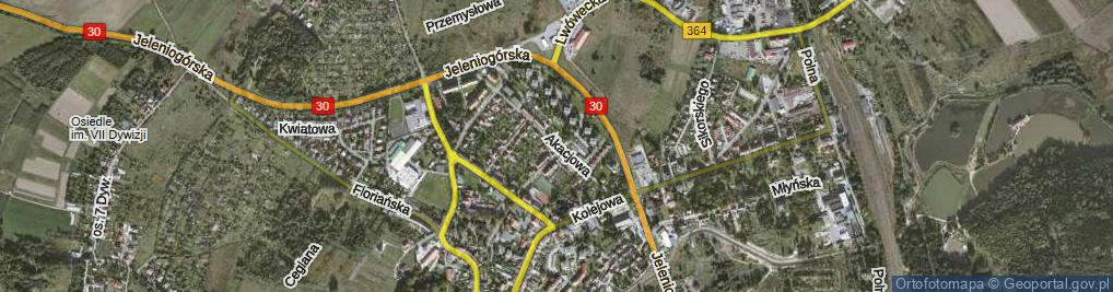 Zdjęcie satelitarne Akacjowa ul.